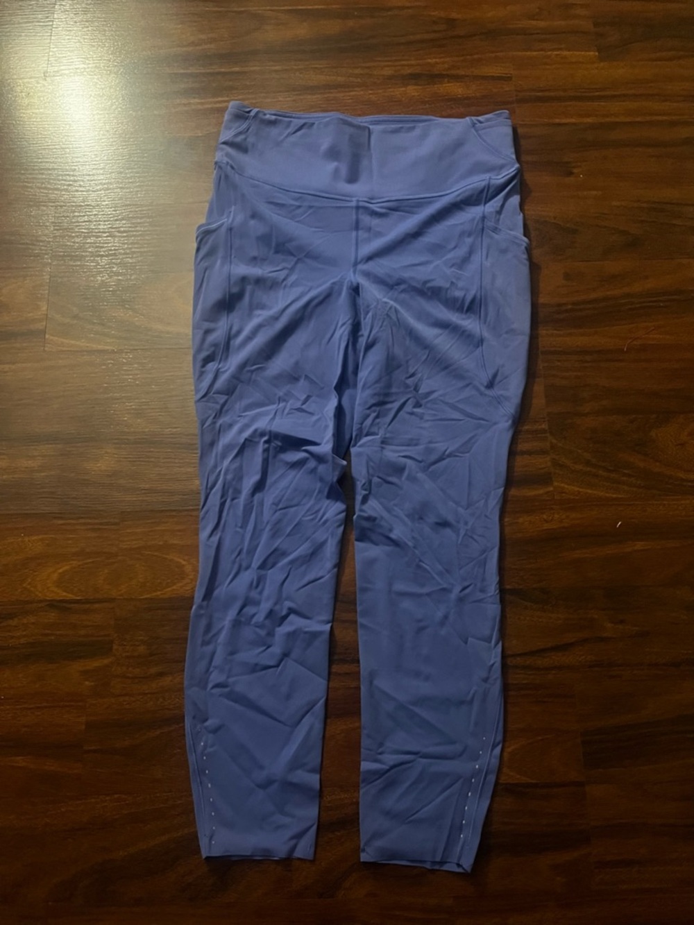 Lululemon Blue Active Leggings with Reflective Logo